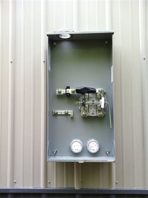 installing meter breaker box metal building|metal siding meter box repair.